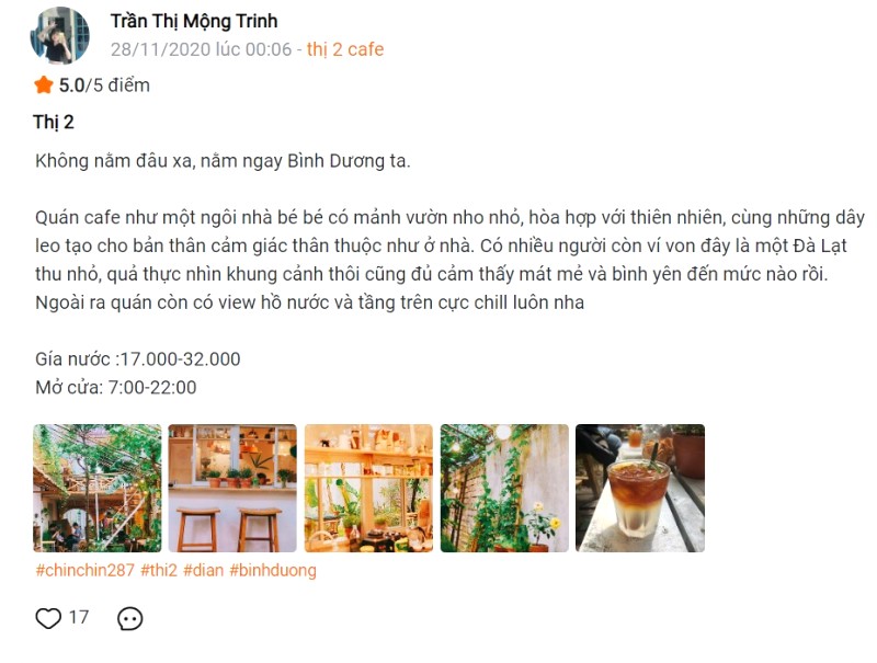 Đánh giá Cafe Thị 2 trên Riviu