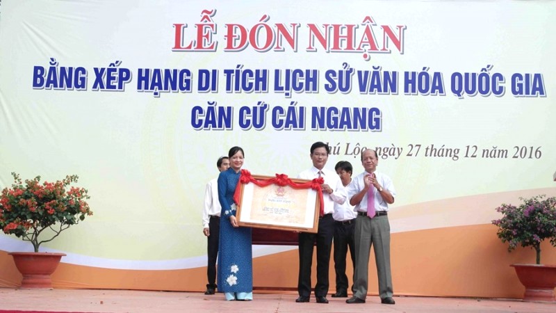 Căn cứ Cái Ngang được công nhận là di tích lịch sử quốc gia vào năm 2016. (Ảnh: Báo Vĩnh Long)