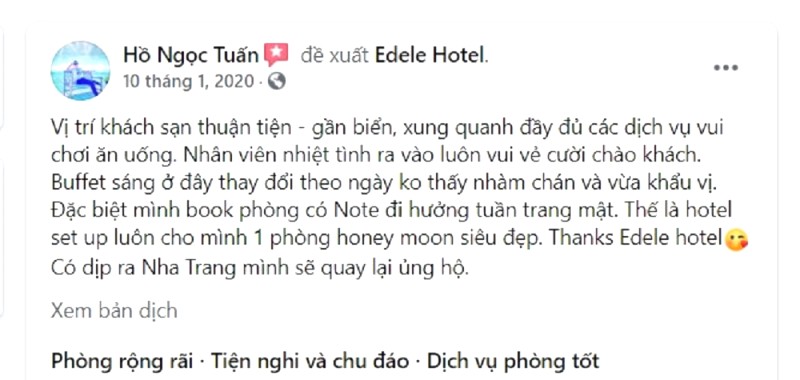 Anh Tuấn khen Edele hết lời.