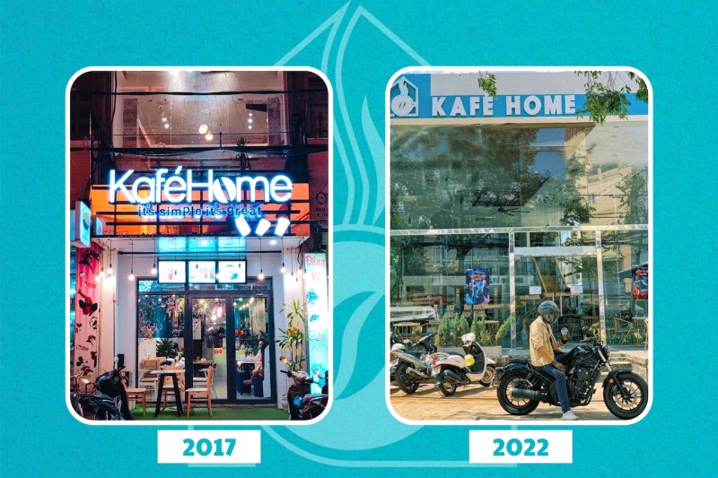 Kafé Home lột xác với diện mạo mới sau nhiều năm hoạt động.