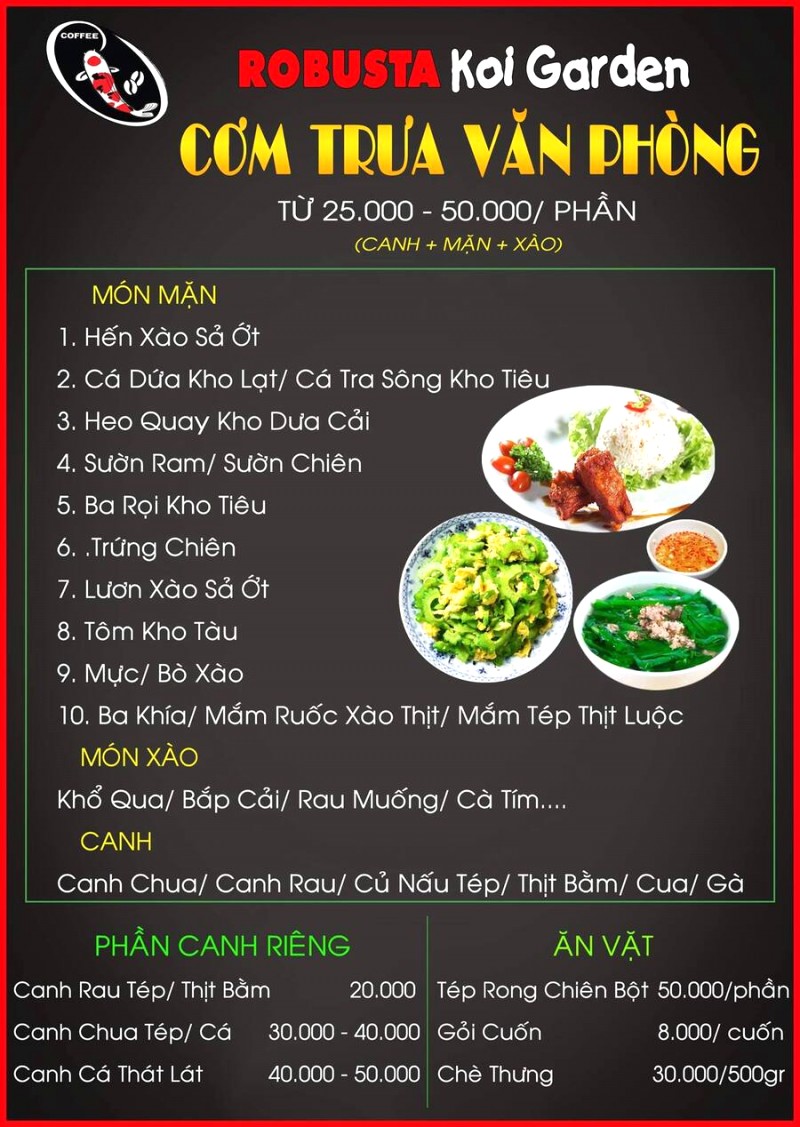 Thực đơn cơm trưa văn phòng