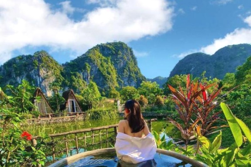 Góc sống ảo quen thuộc tại resort