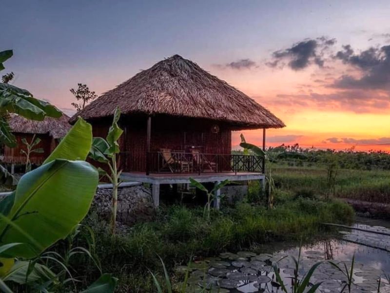 Hoàng hôn tuyệt đẹp ở Mekong Homestay.