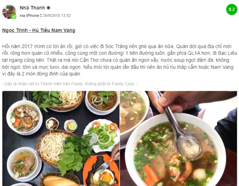 Chị Nhã Thanh khen nước dùng quán ngon tuyệt.