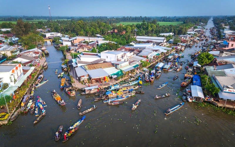 Chợ Nổi Ngã Năm: điểm du lịch Sóc Trăng.