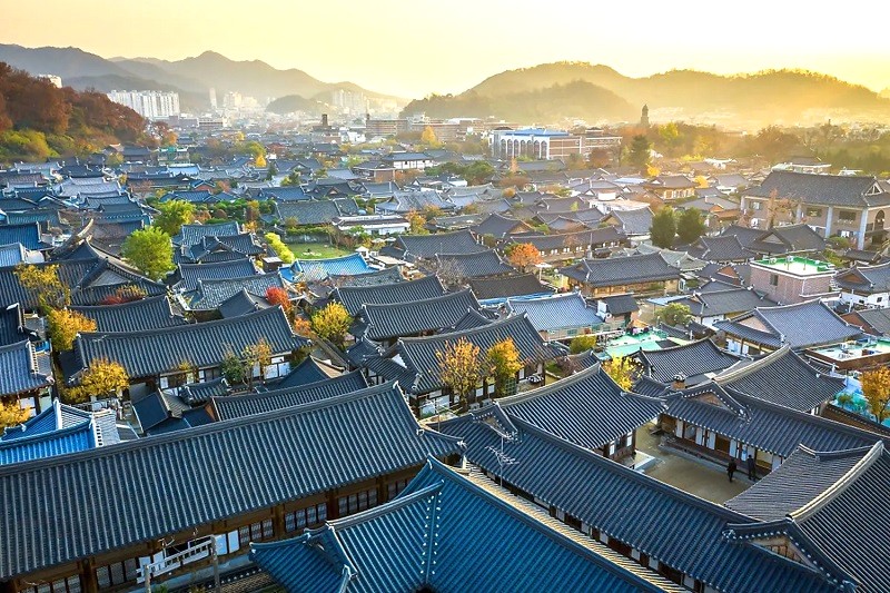 Jeonju nổi tiếng với nhà Hanok truyền thống.