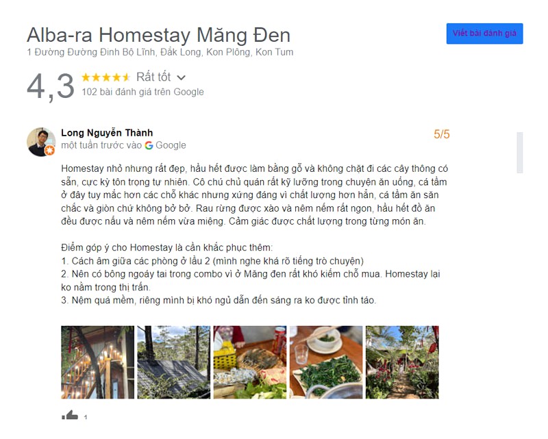 Homestay nổi bật với thiên nhiên và dịch vụ tuyệt vời.