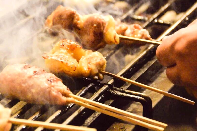 Yakitori nướng than tại Kashiwaya Kobayashi.