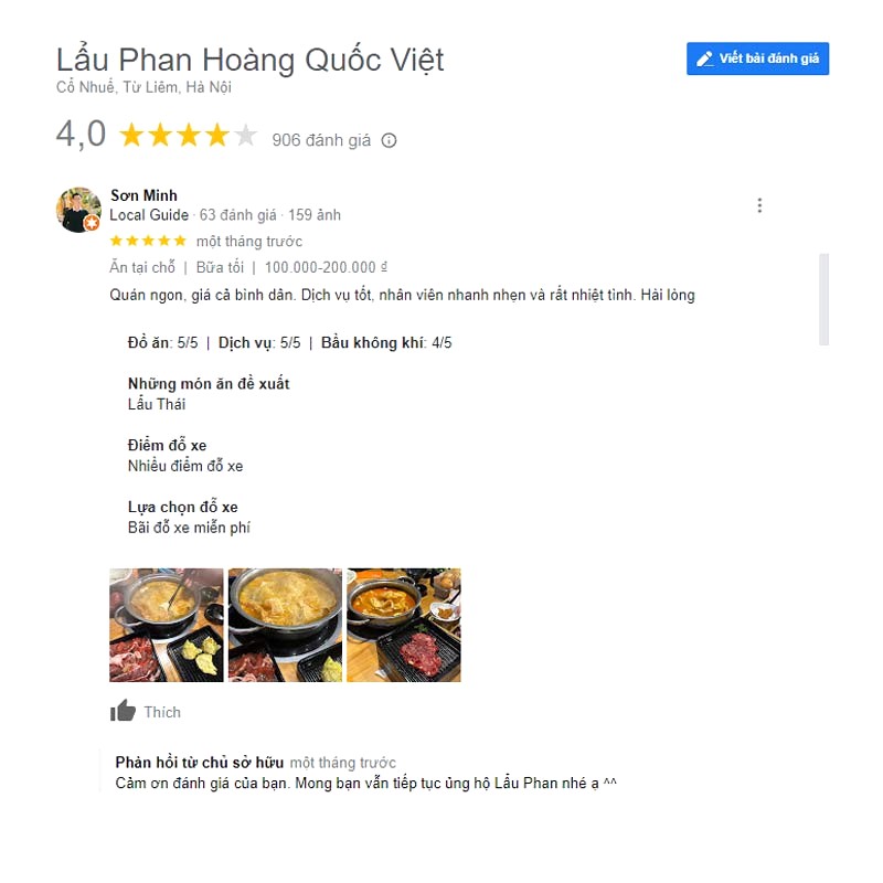 Lẩu Phan Hoàng Quốc Việt: Dịch vụ chuyên nghiệp, nhân viên thân thiện, phục vụ nhanh chóng.