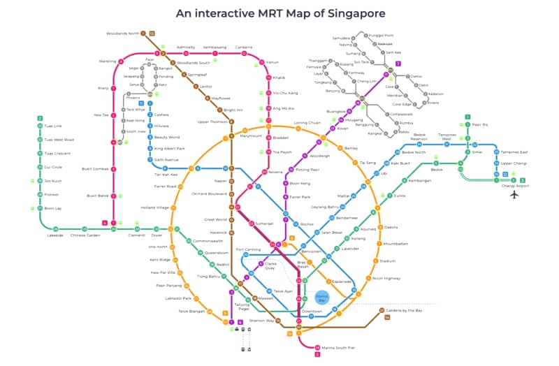 Bạn có thể xem bản đồ MRT Singapore trên một số app.