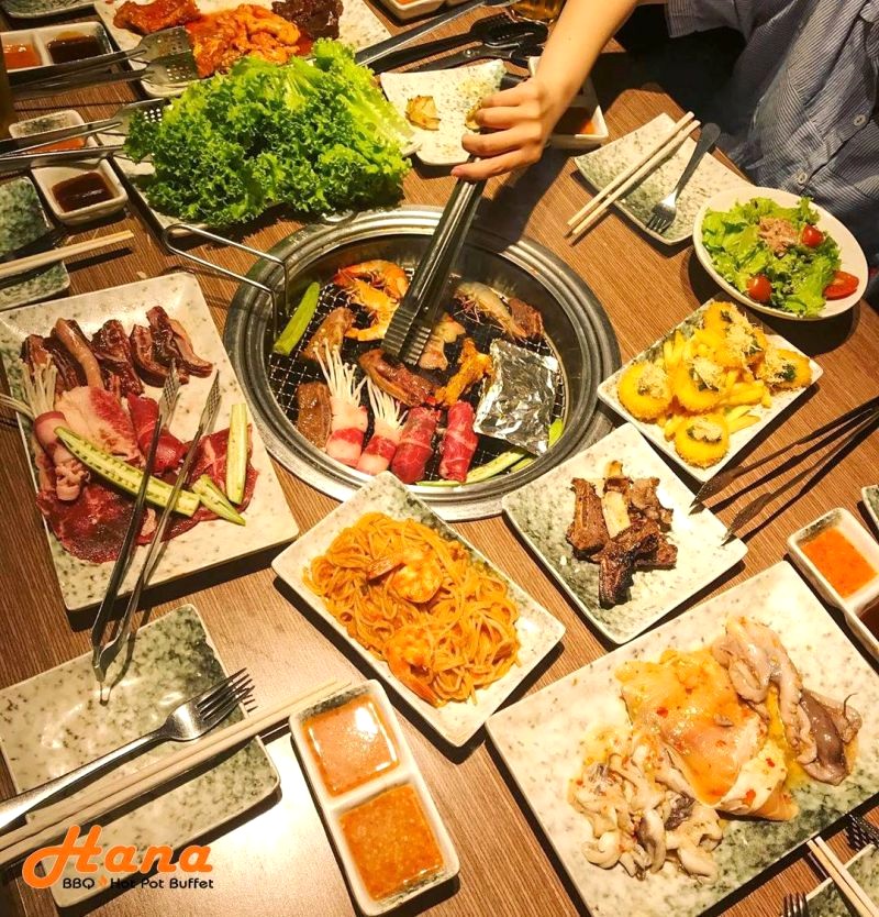 Hana BBQ & Hot Pot Buffet Vũng Tàu: Thực đơn nướng & lẩu phong phú, hấp dẫn. (Ảnh: Hana BBQ & Hot Pot Buffet)