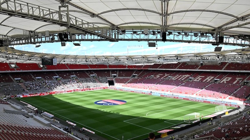 Stuttgart Arena, sân nhà của á quân Bundesliga mùa 2023/2024, là điểm nóng thu hút các tín đồ bóng đá mùa hè này. (Ảnh: UEFA)