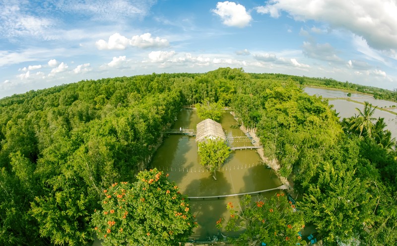 Rộng 2.800 ha, khu vực này trải dài từ sông Hậu đến U Minh, với rừng tràm bạt ngàn. (Ảnh: baohaugiang)