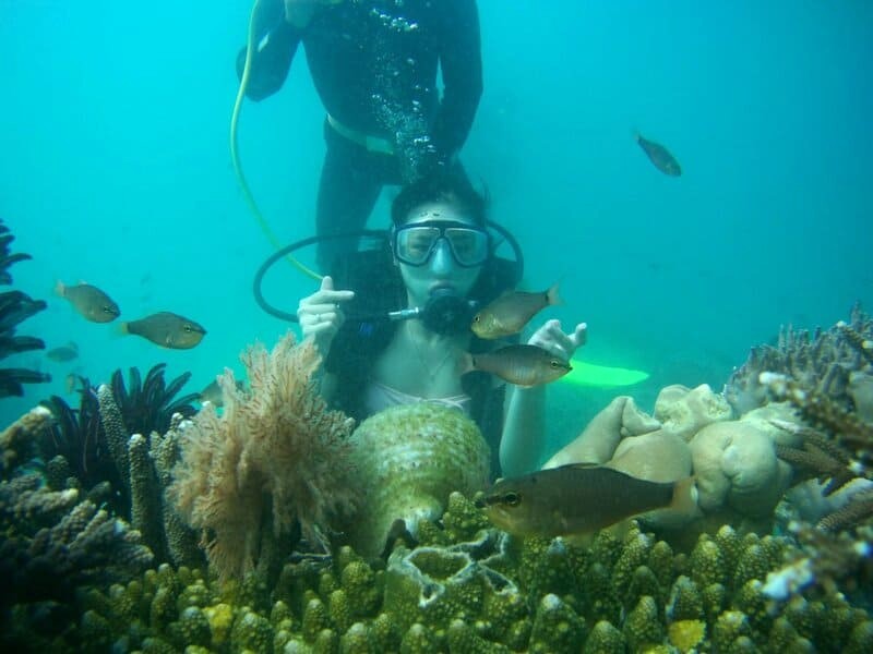 Nước biển Nha Trang trong xanh, thoáng đãng.