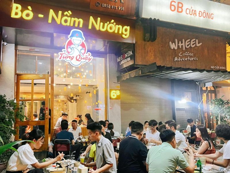 Quán Tùng Quẩy đông khách, nức tiếng món bò, nầm nướng. (Ảnh: Mytour)