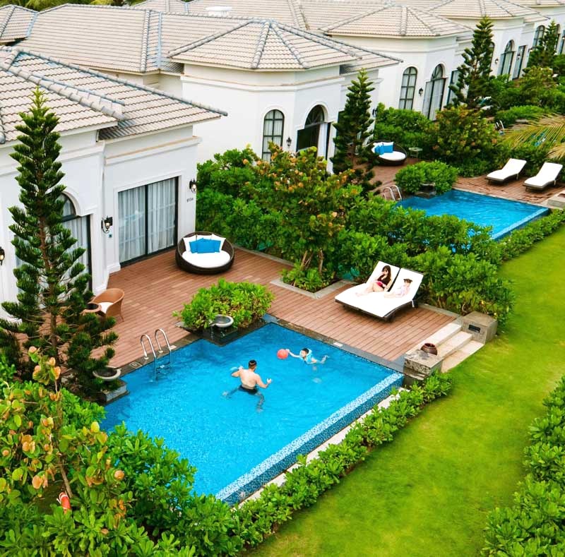 Villa riêng biệt, hồ bơi riêng.