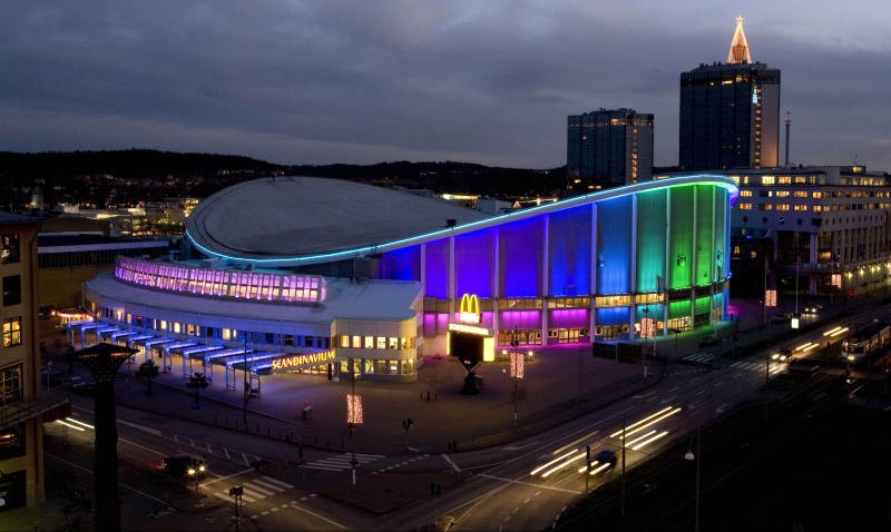 Scandinavium, sân vận động lớn nhất Gothenburg, là địa điểm thường xuyên diễn ra các sự kiện thể thao hoành tráng. (Ảnh: European Arenas Association)