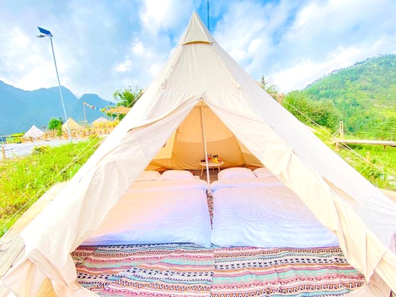 Lều Pi Glamping độc đáo, tiện nghi đầy đủ, đáp ứng mọi nhu cầu của du khách.