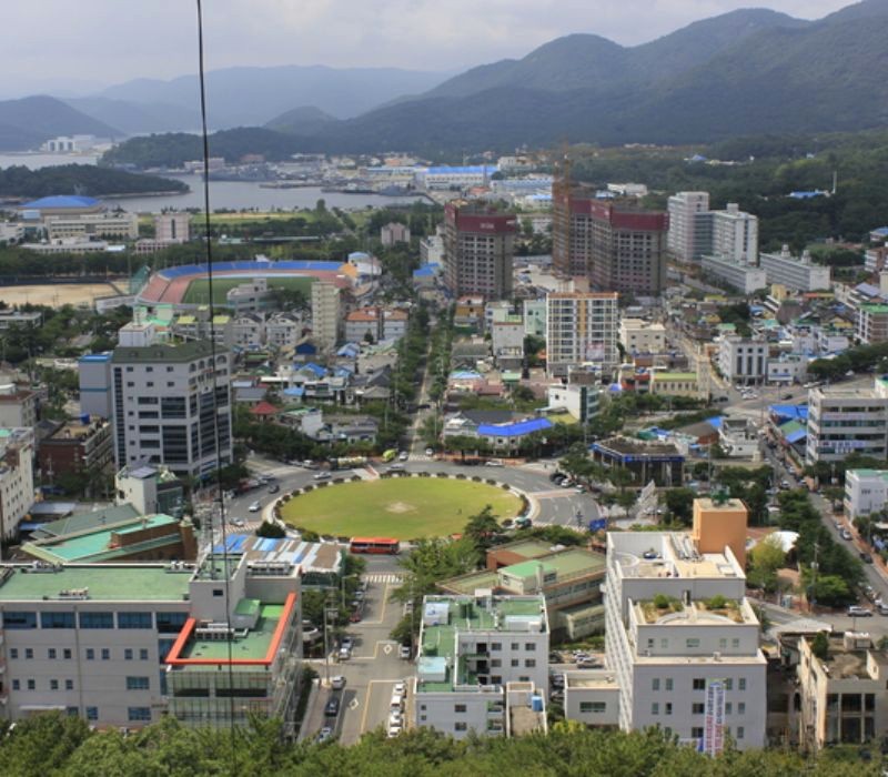 Công viên Jehwangsan: Vẻ đẹp Jinhae từ trên cao (Ảnh: Visit Korea)