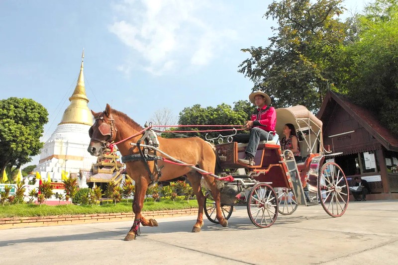 Trải nghiệm xe ngựa lãng mạn như trong phim tại Lampang. Ảnh: lampangcity.