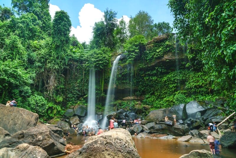 Vườn quốc gia Phnom Kulen nằm trên dãy núi cùng tên ở Siem Reap, Campuchia. (Ảnh: Expedia)