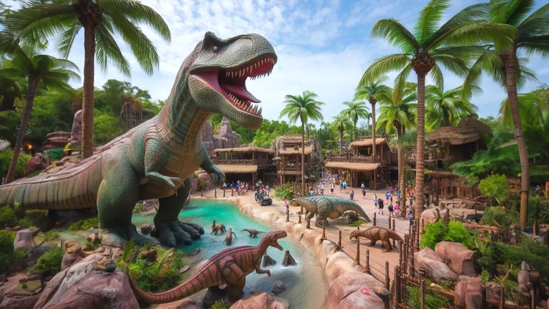 Dino Park: Chốn vui chơi cho trẻ em và điểm đến lý tưởng cho những ai đam mê lịch sử tự nhiên. (Ảnh: Viethouzz)