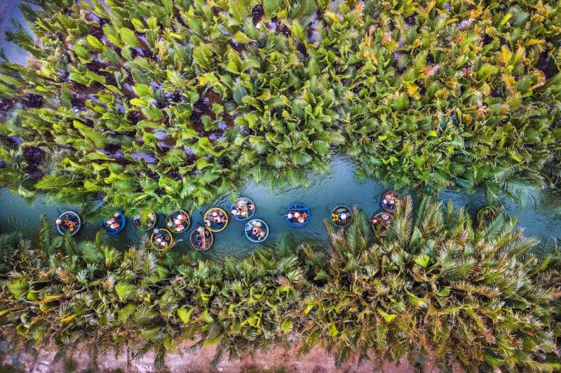 Rừng dừa Bảy Mẫu Hội An đẹp ngây ngất từ trên cao (Ảnh: Say Hello Vietnam).