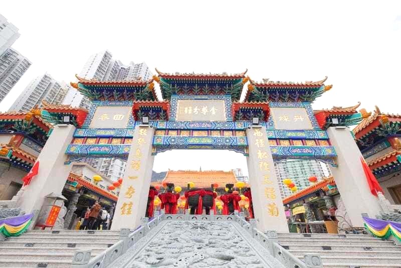 Công trình Kim Hoa Pai-fong ấn tượng tại Miếu Huỳnh Đại Tiên. (Ảnh: Wong Tai Sin Temple)