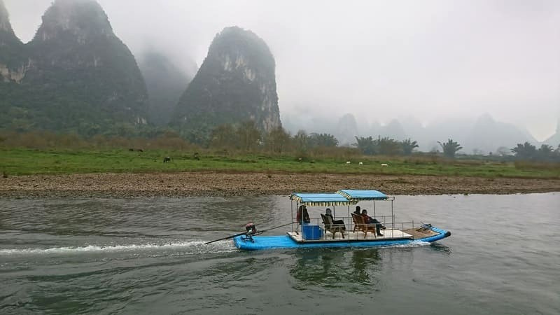 Bãi cạn vải vàng, tuyệt sắc bên dòng Li Giang. (Ảnh: Ban HO)