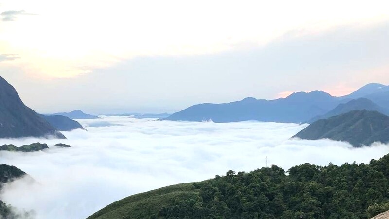 Cổng trời Ô Quy Hồ đẹp lung linh với mây trắng bao phủ quanh năm. (Ảnh: Cổng thông tin điện tử tỉnh Lai Châu)