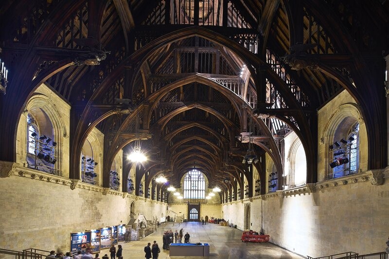 Westminster Hall, phần lâu đời nhất còn sót lại của Cung điện Westminster. (Ảnh: donaldinsallassociates)