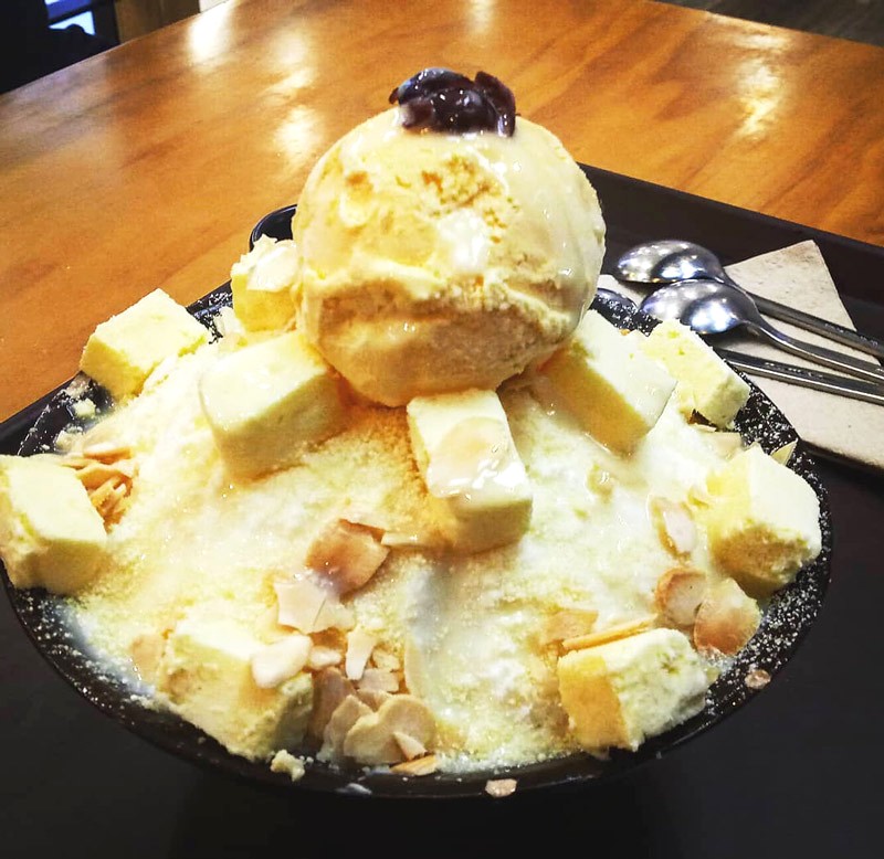 Bingsu phô mai béo ngậy, hấp dẫn. (Ảnh: msmarielaza)