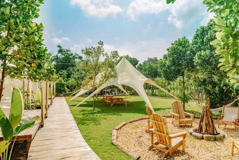 Lạc Glamping: Không gian xanh mướt, thư giãn tuyệt vời.