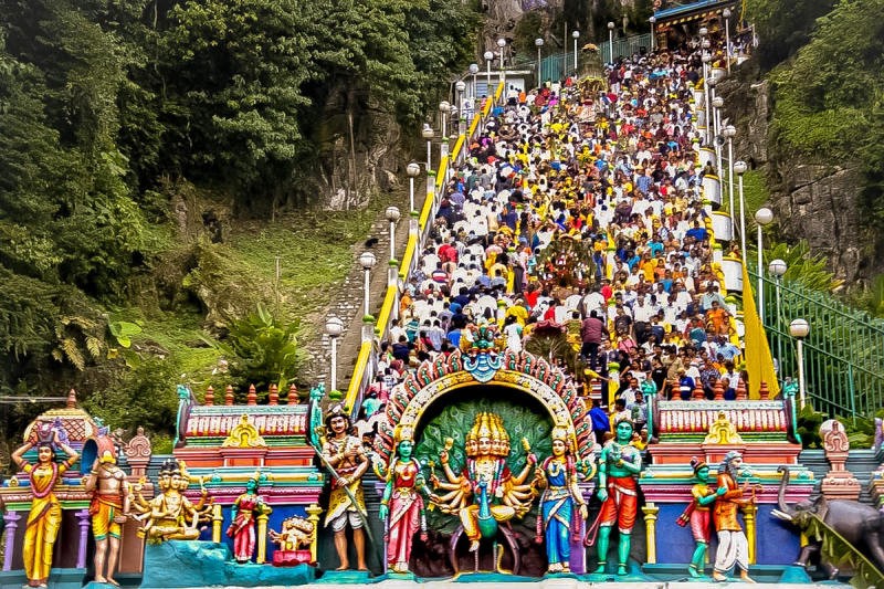 Lễ hội Thaipusam tôn vinh thần Murugan, một lễ hội Hindu quan trọng. (Ảnh: Man vs Clock)