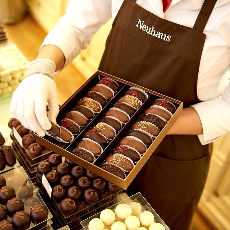 Neuhaus, thương hiệu chocolate Bỉ, tiên phong sáng tạo ra Praline - chocolate vỏ cứng, nhân mềm mịn thơm ngon. (Ảnh: Tripadvisor)