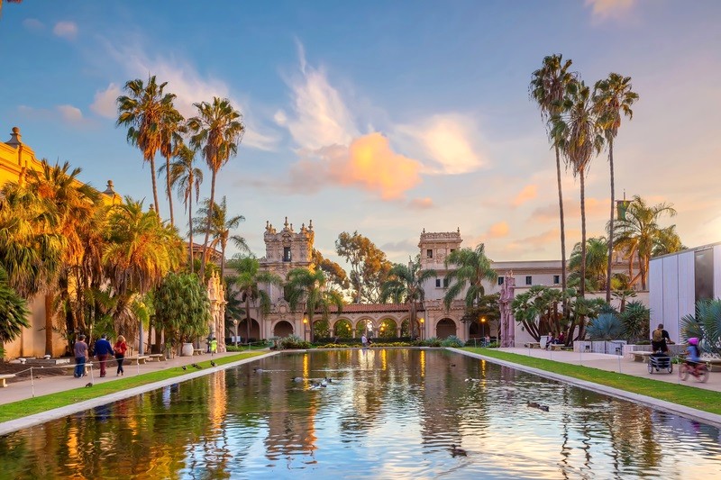 Balboa Park, biểu tượng văn hóa San Diego, kết hợp kiến trúc lịch sử, vườn xanh mát, bảo tàng đẳng cấp thế giới và nhiều hoạt động giải trí hấp dẫn. (Ảnh: f11photo/Getty Images/iStockphoto)