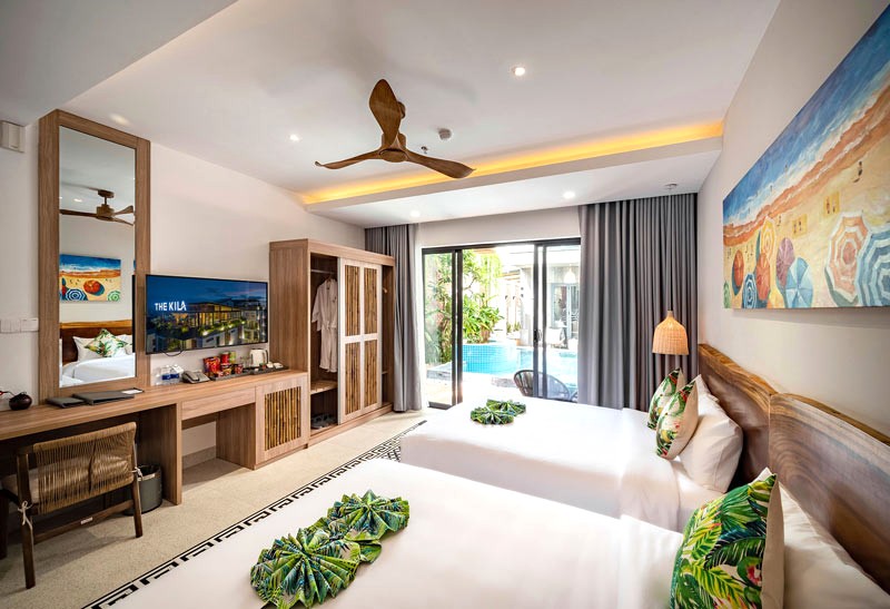 Phòng Family Studio sang trọng, tiện nghi hiện đại. (Ảnh: Fanpage KiLa Boutique Hotel Quy Nhơn)