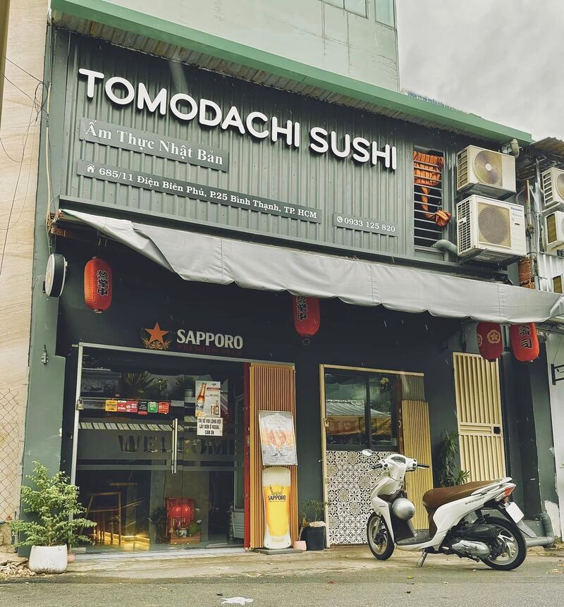 Tomodachi Sushi (quận Bình Thạnh) - điểm hẹn lý tưởng cho những tín đồ mê sushi Nhật Bản chất lượng với giá cả phải chăng. (Ảnh: FB Tomodachi Sushi)